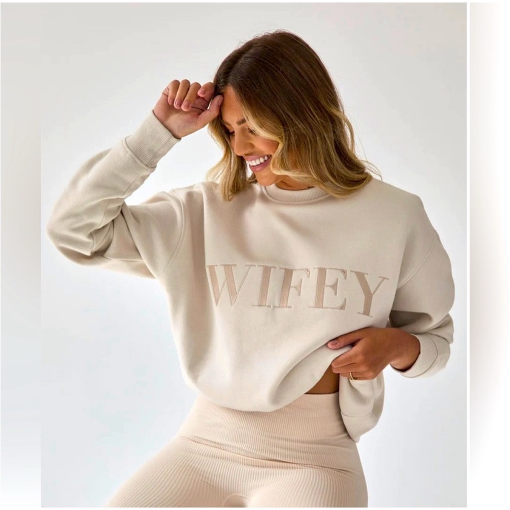 Cream 'Wifey' Sweater Six Stories